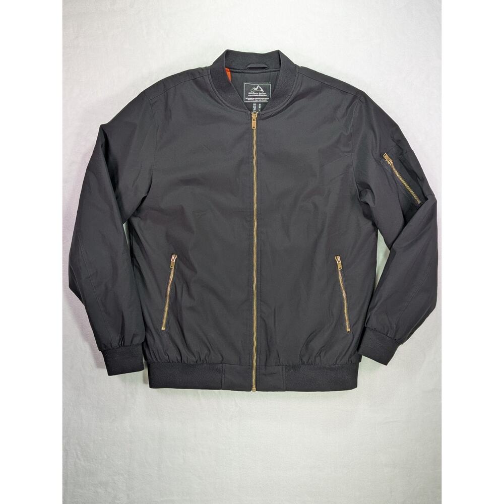 Magcomsen Outdoor Bomber Jacket Black Men's Medium Quilted Warm